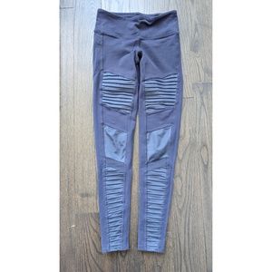 Alo Yoga Navy Moto Yoga Workout Athletic Pants, Sz XS